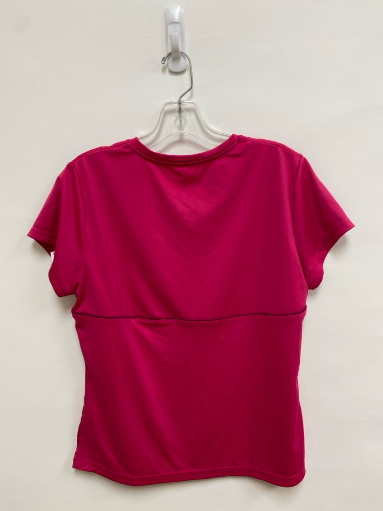 Reebok Size L Hot Pink V Neck Athletic Top