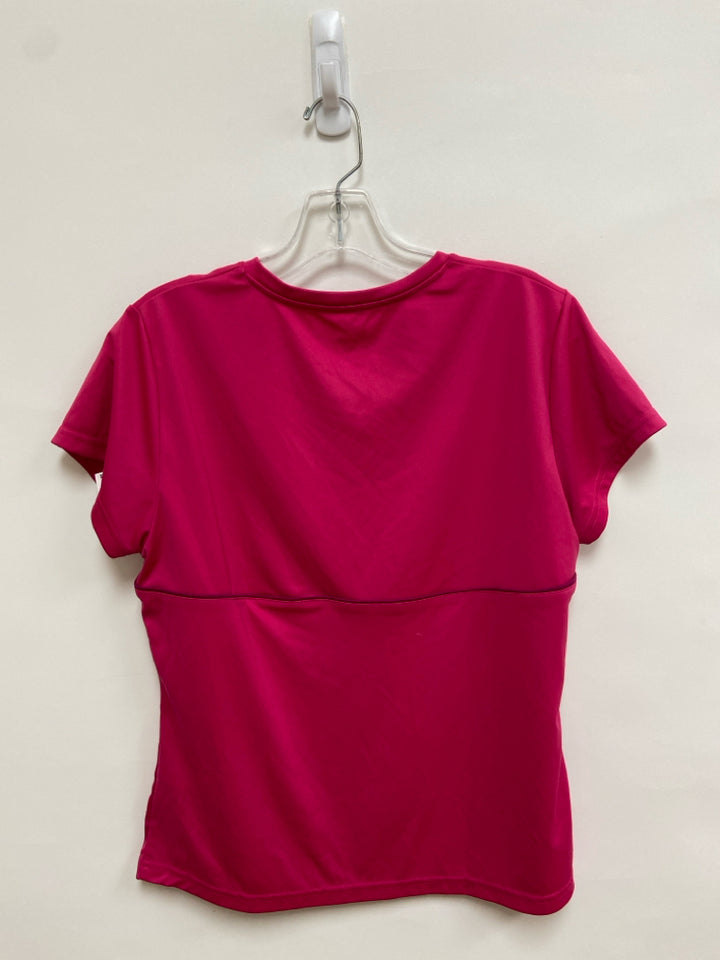 Reebok Size L Hot Pink V Neck Athletic Top