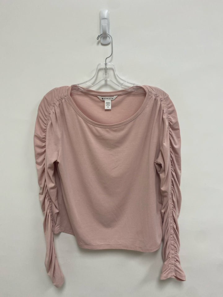 Athleta Size M Dusty Pink Ruched Cropped Ladies Top