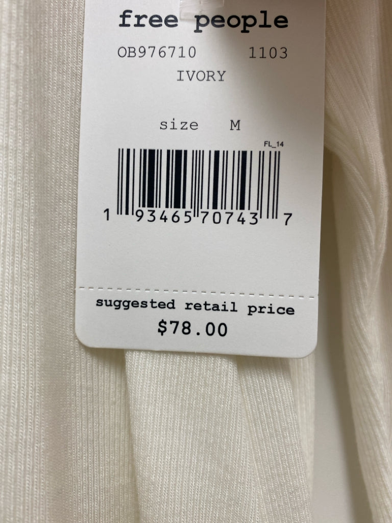 NWT Free People Size M Cream Cold Shoulder Ladies Top