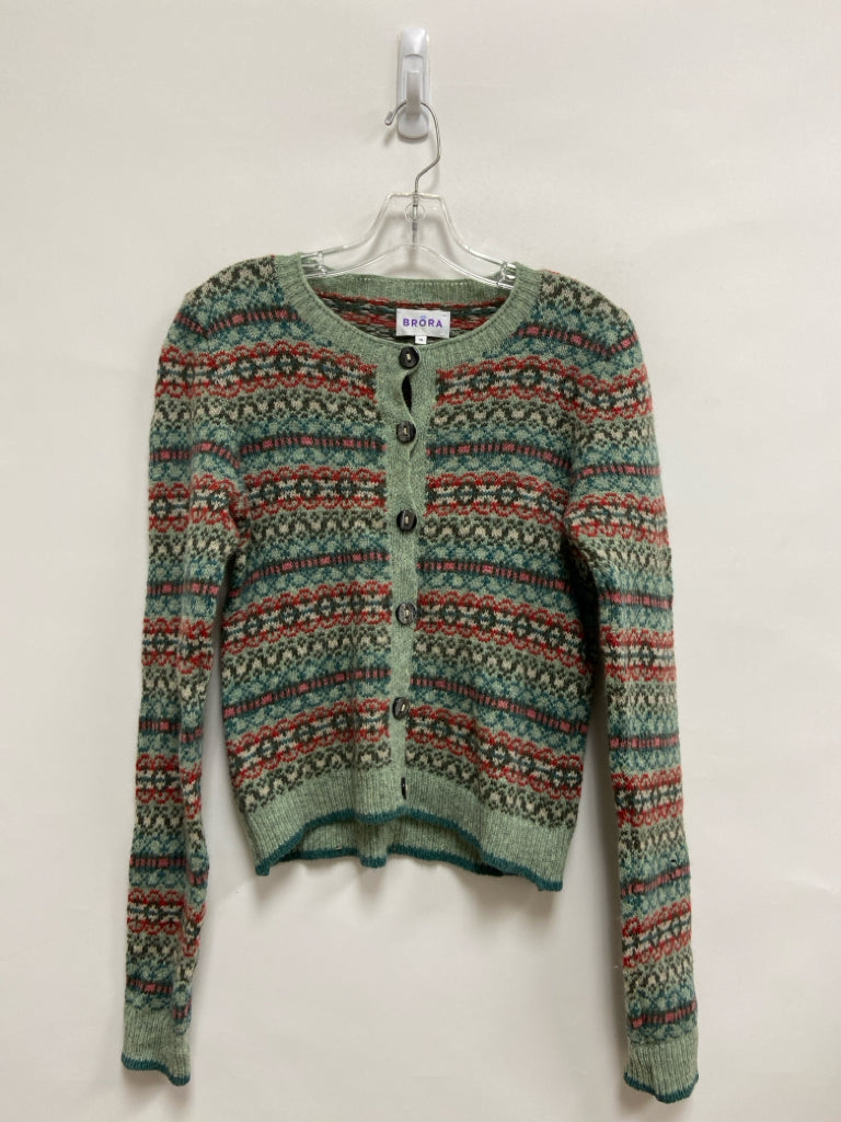 Size 10 Sage Red/Brown Cardigan Wool Ladies Sweater