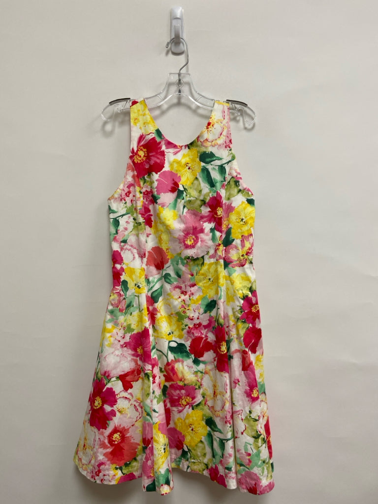 Polo SIZE 16 White/Pink Yellow/Green Flowers Sleeveless Girl&