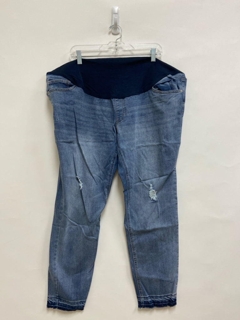 Time and Tru Size 20 Faded Blue Distressed Maternity Jeans