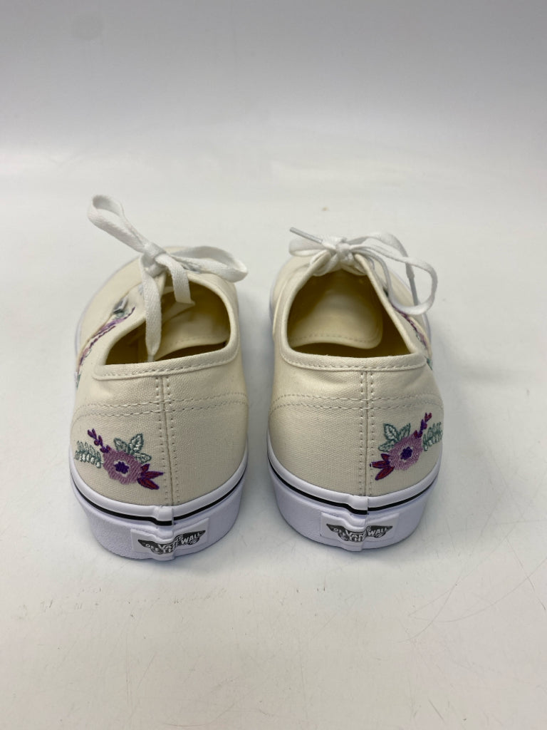 NWOT Vans  Size 9 Cream Multi-Color Lace-up Sneakers