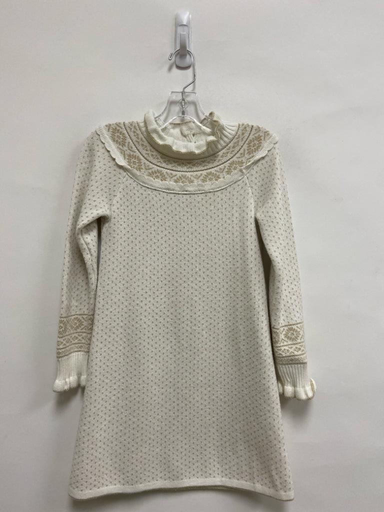 Janie and Jack SIZE 7 White Gold Dots Girl&
