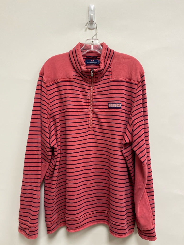 Vineyard Vines Size XL Coral Navy Striped Men&