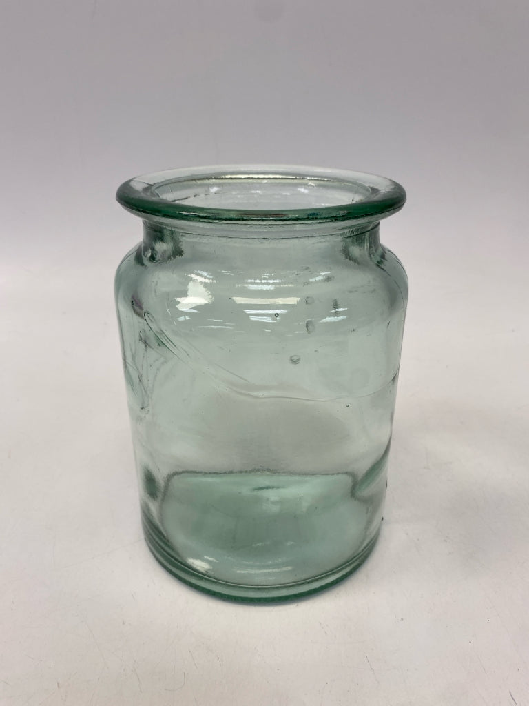 Clear Green Glass Vase
