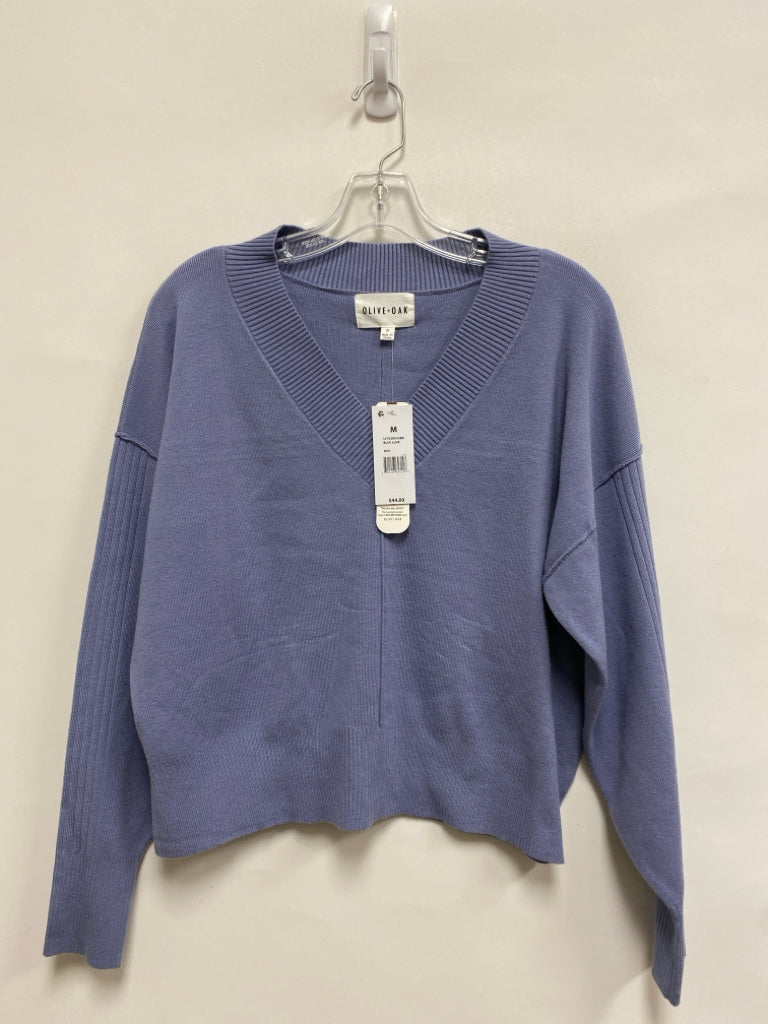 NWT Olive + Oak Size M Dusty Blue V Neck Ladies Sweater
