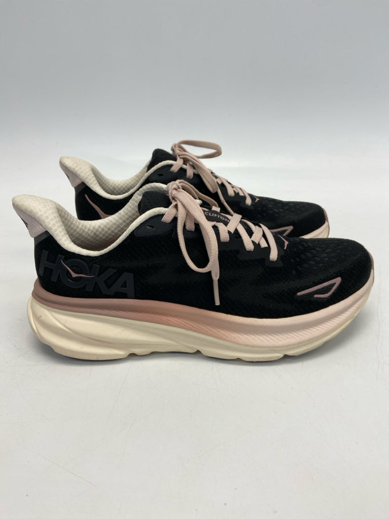 Hoka  Size 7 Black Blush Lace-up Sneakers
