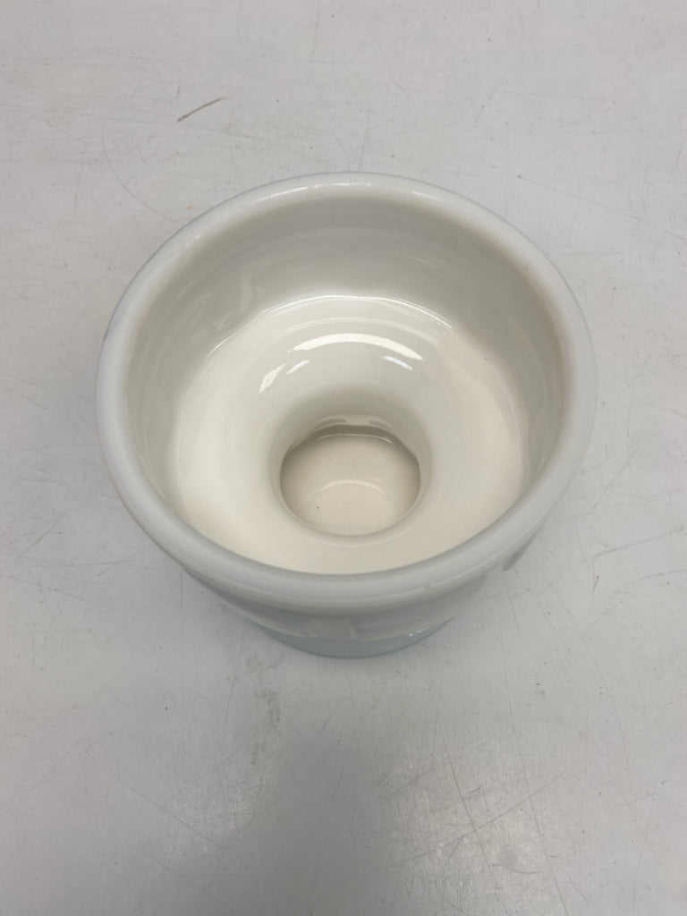 White Glass Candy Container