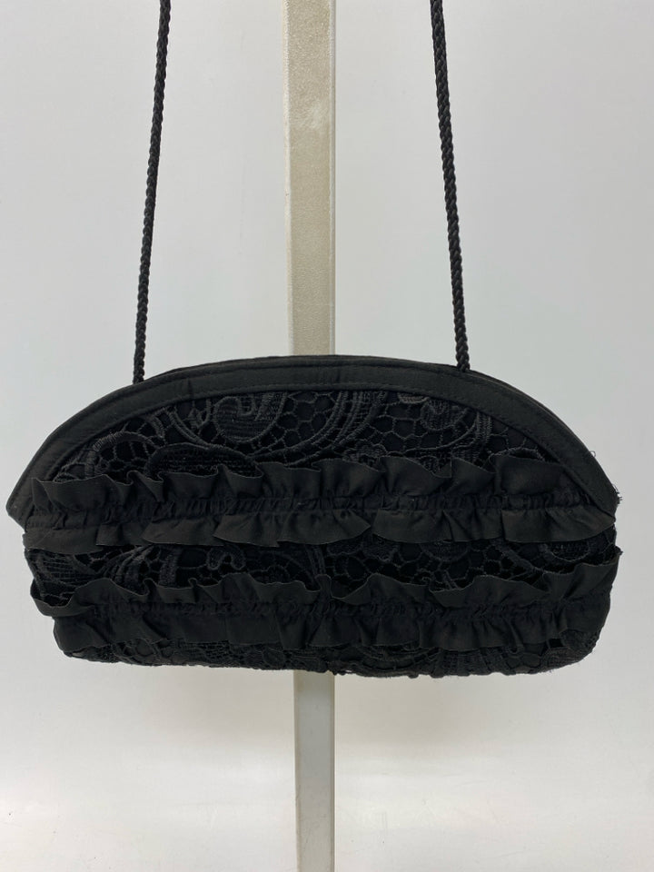Black Ruffles Handbag