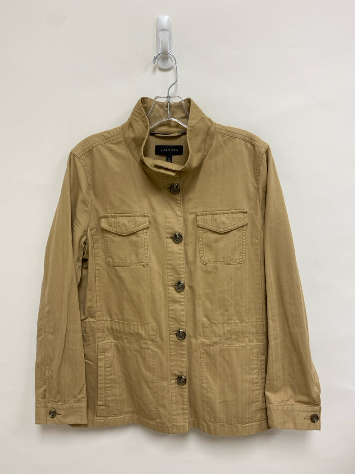 Talbots Size M Tan Button Up Ladies Jacket