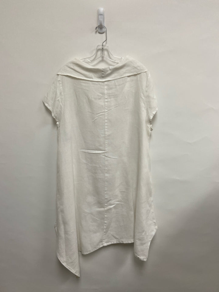 Et Lois Size L White Cowl Neck Linen Ladies Dress