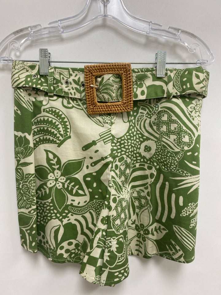 ALDEN ADAIR Size S Green Beige Smocking Sleeveless Ladies 2pc Shorts
