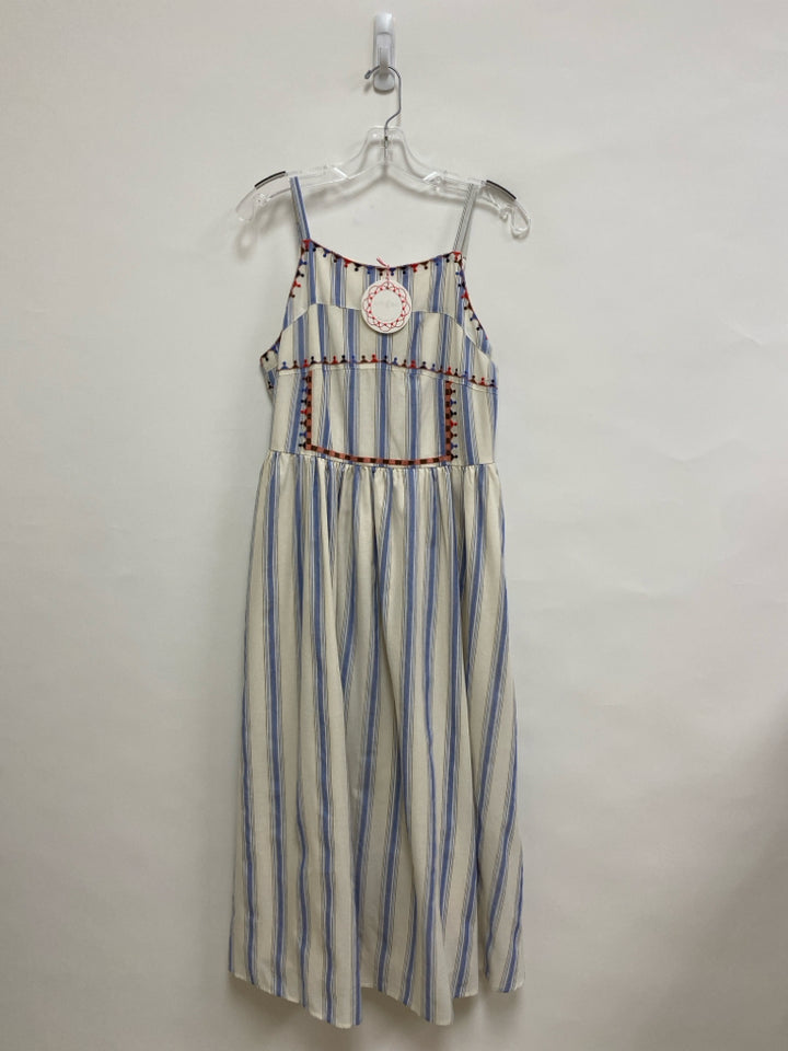 NWT Umgee Size L White/Blue Red/Multi Stripes Sleeveless Ladies Dress