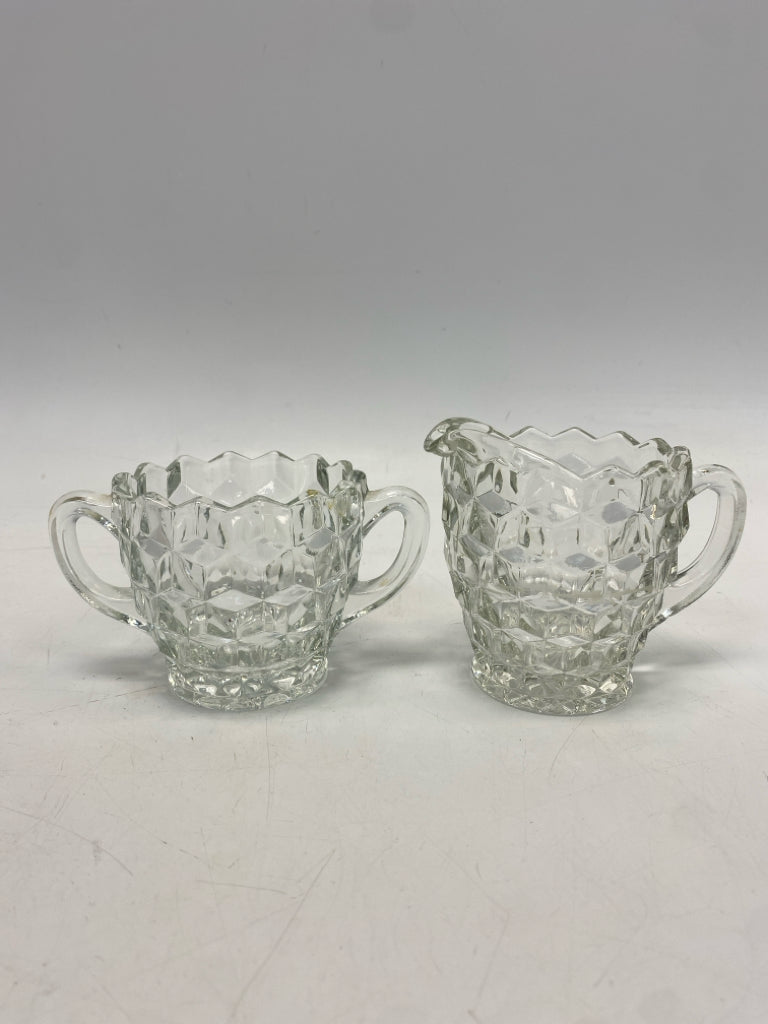 Fostoria Clear Knobby Sugar/Creamer