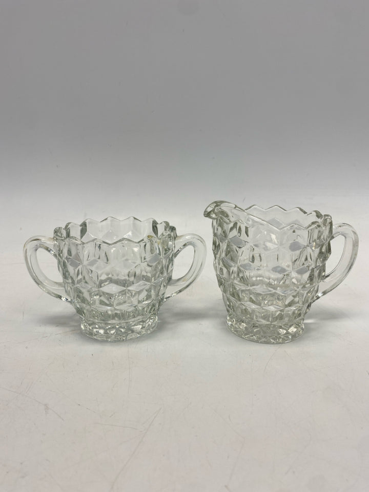 Fostoria Clear Knobby Sugar/Creamer