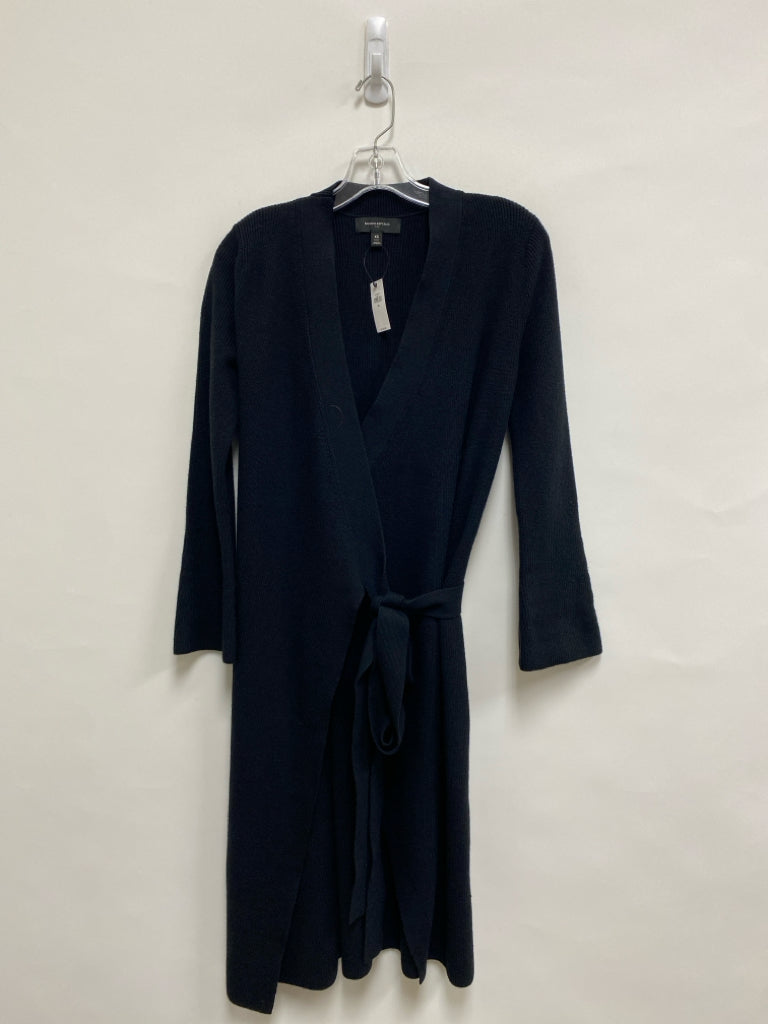 NWT Banana Republic Size XSP Black Ribbed Wrap Petite Dress