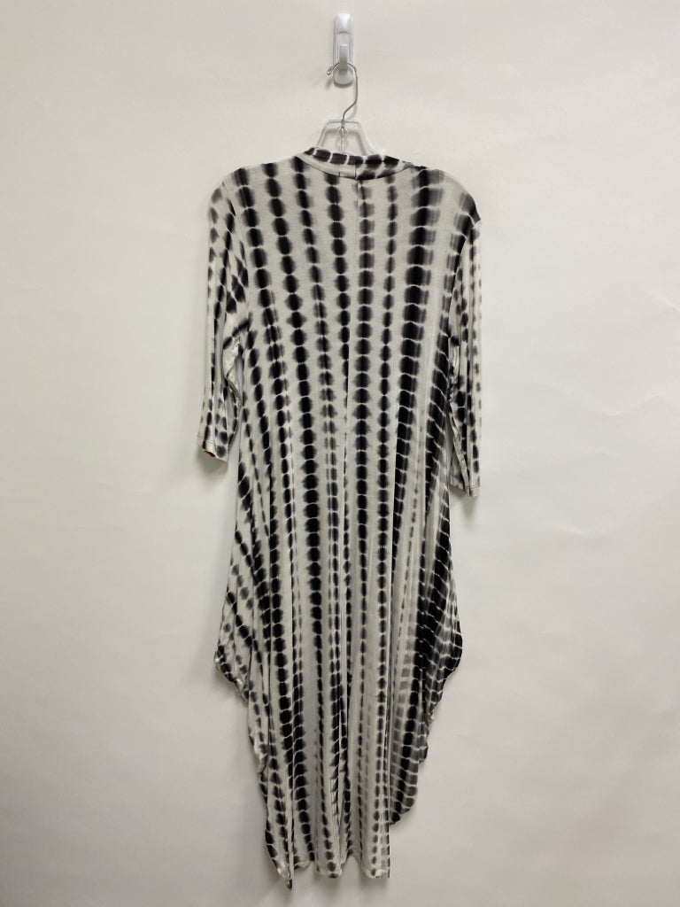 ALEMBIKA Size 2 White/Gray Black Tie Dye Long Sleeve Ladies Dress