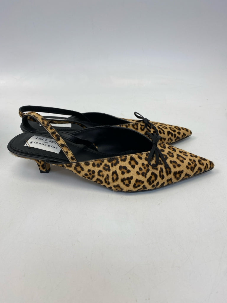 Gianni Bini US Size 7 Brown Black Animal Print Heels
