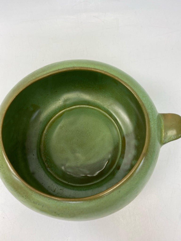 Green Brown Pottery Serving Piece