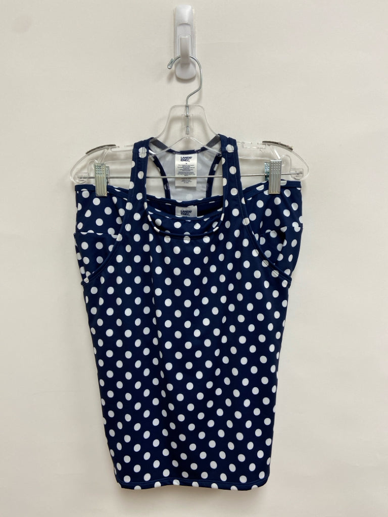 Lands End SIZE 16 Navy White Polka Dot Girl&