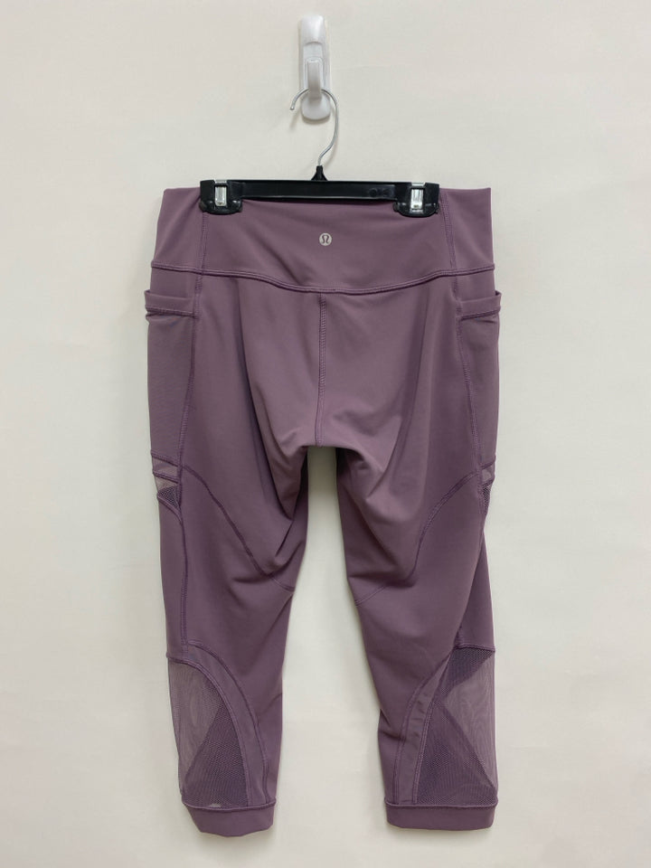 Lululemon Size 10 Dusty Purple Mesh Athletic Capri