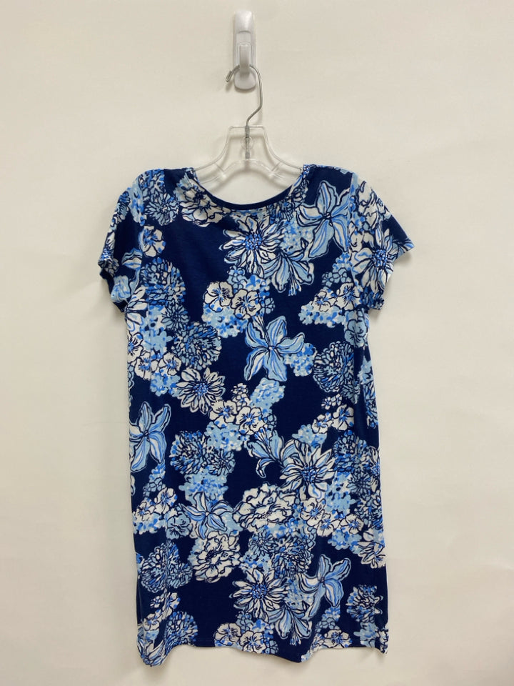 LILLY PULITZER SIZE XL Navy Blue/White Flowers Girl&