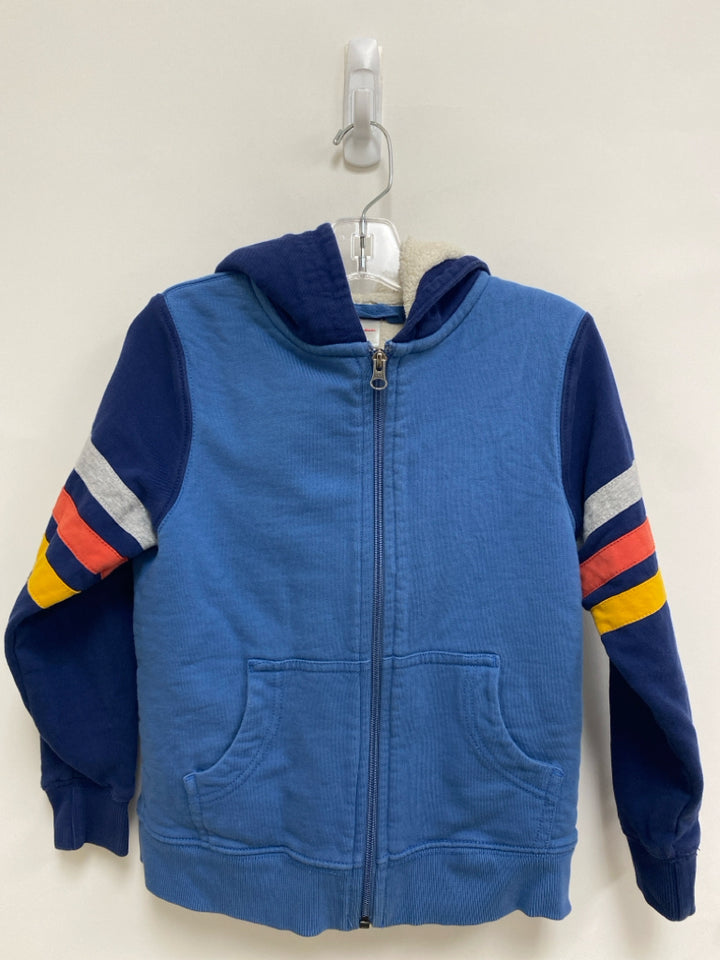 hanna Andersson SIZE 6/7 Blue Orange/Yellow Lines Hooded Boy&