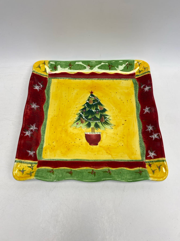Yellow Green/Yellow Trees Ceramic Christmas
