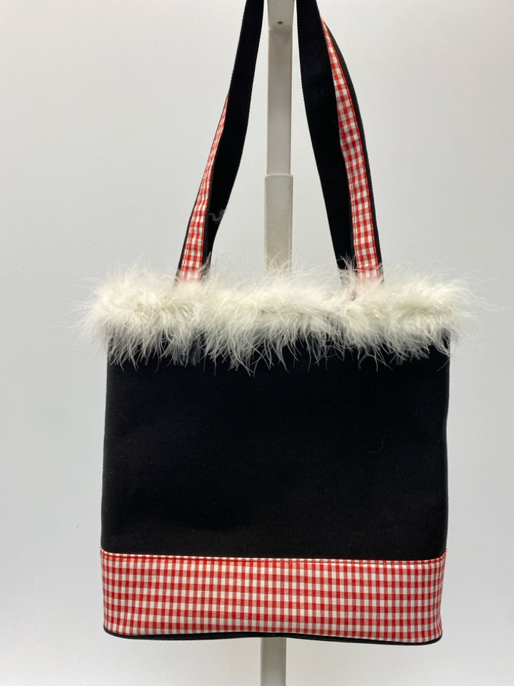 NWT Black Red/White Snowman/men Tote Bag