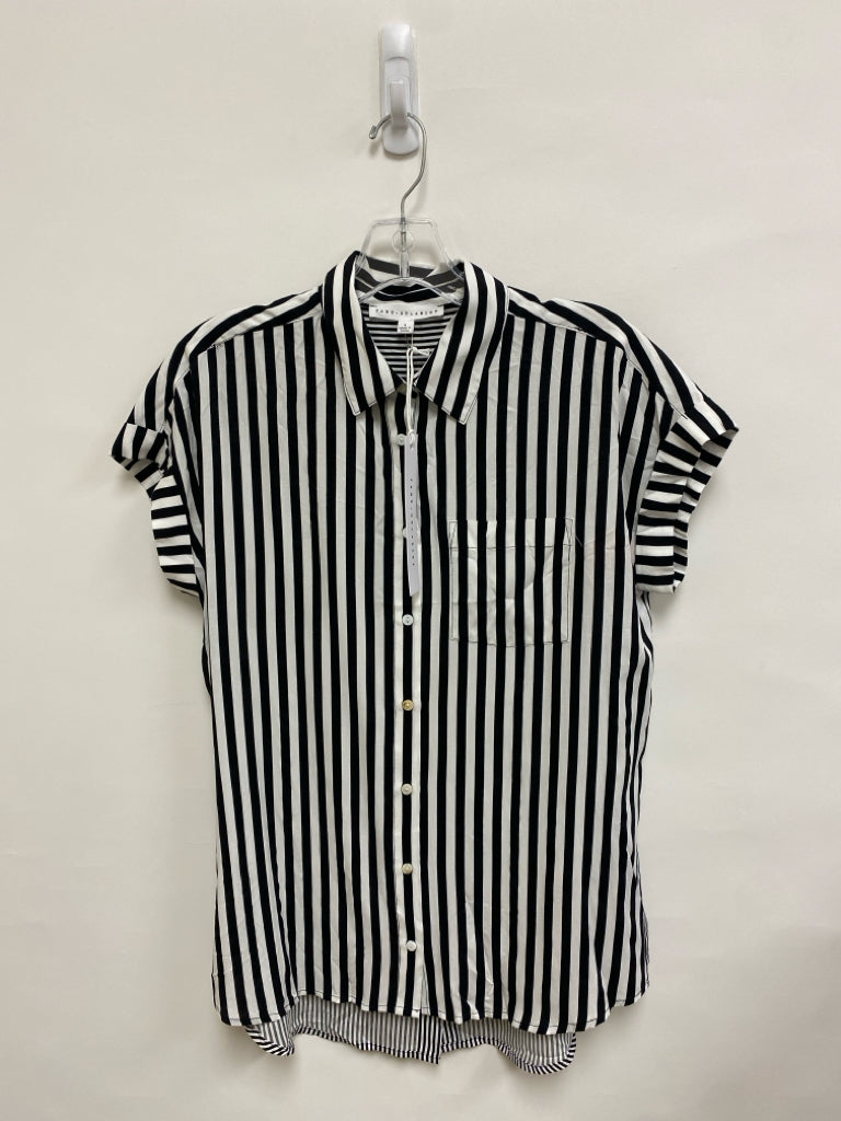 NWT Jane and Delancey Size S White/Black Stripes Button Up Ladies Top