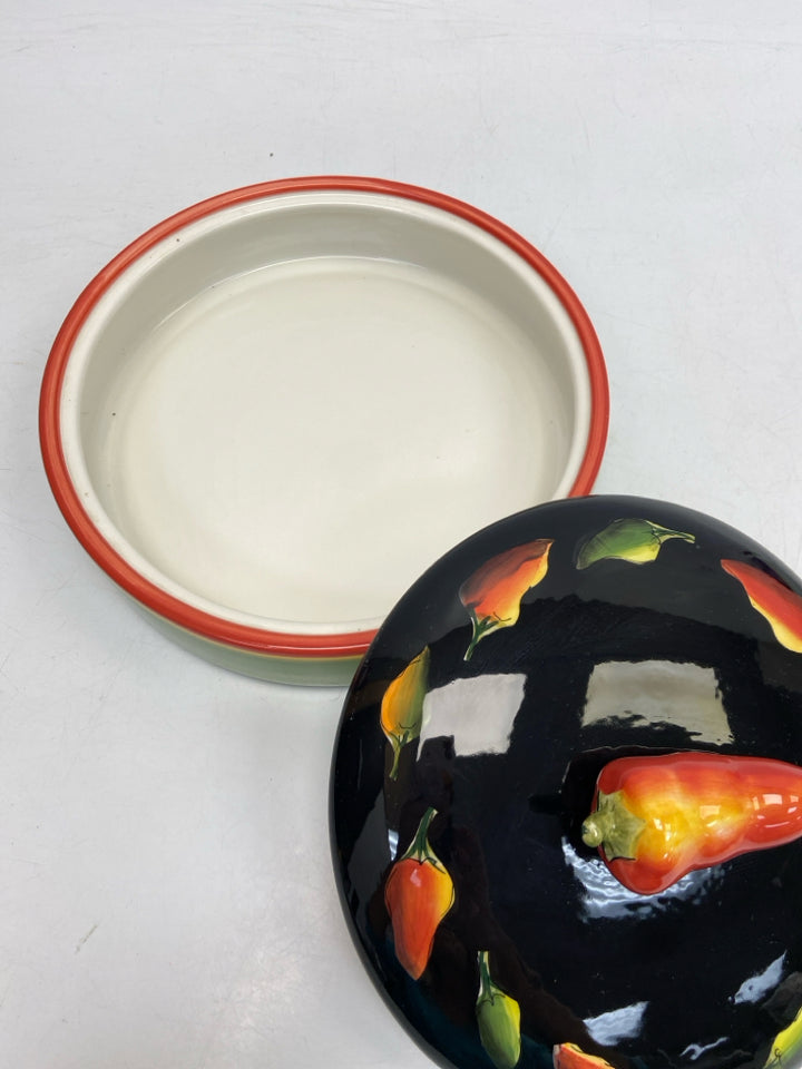 Green Red/Multi Pepper Serving Piece