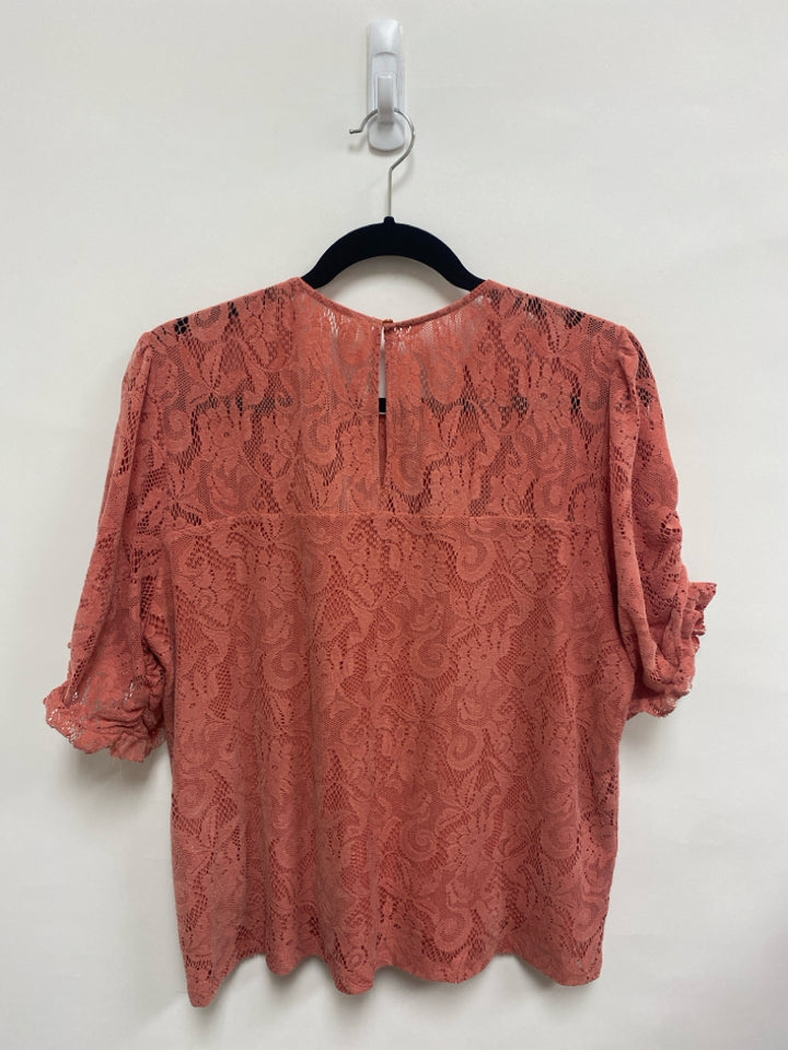 Anthropologie Size L Terra Cotta Lace Ladies Top