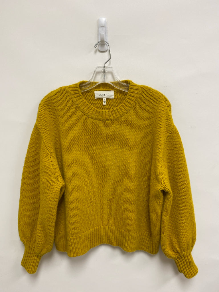 The GREAT. Size XS Mustard Puff Sleeve Wool Blend Ladies Sweater