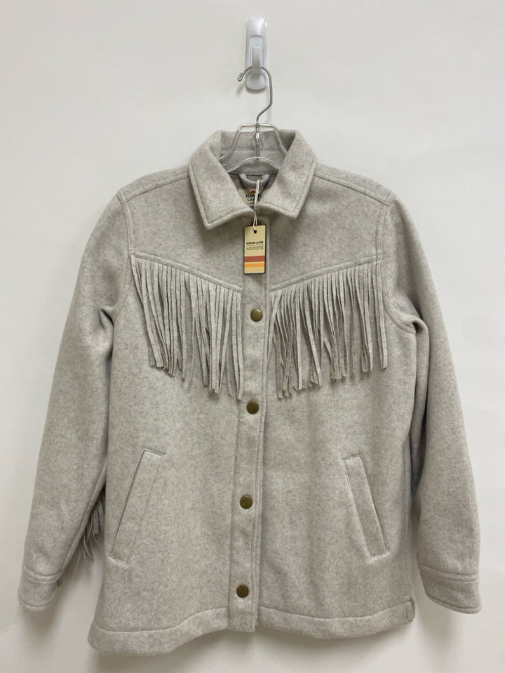 NWT Marine Layer Size XS Beige Heather Tassels Button Up Ladies Jacket
