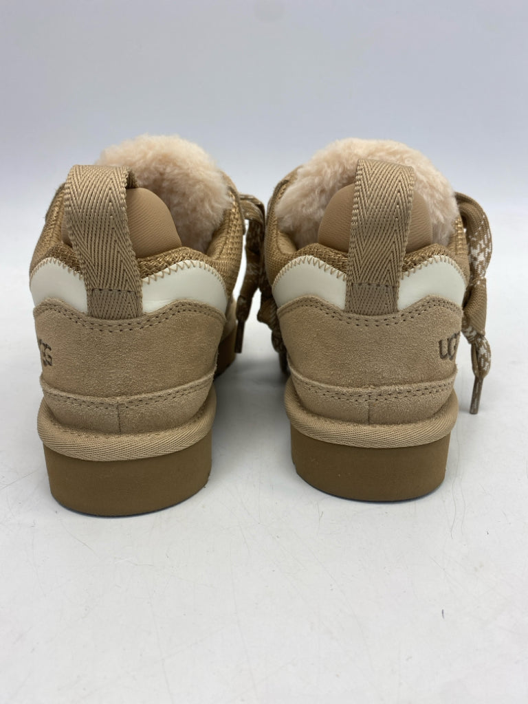 NWOT UGG US Shoe Size 6 Cream Gold Lace-up Sneakers