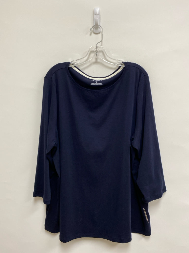 NWT Size 3X Navy 3/4 Sleeve Plus Size Top