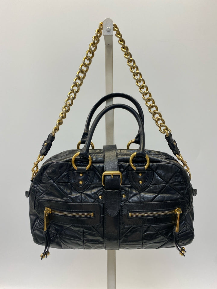 Marc Jacobs Black Gold Accent(s) Leather Handbag