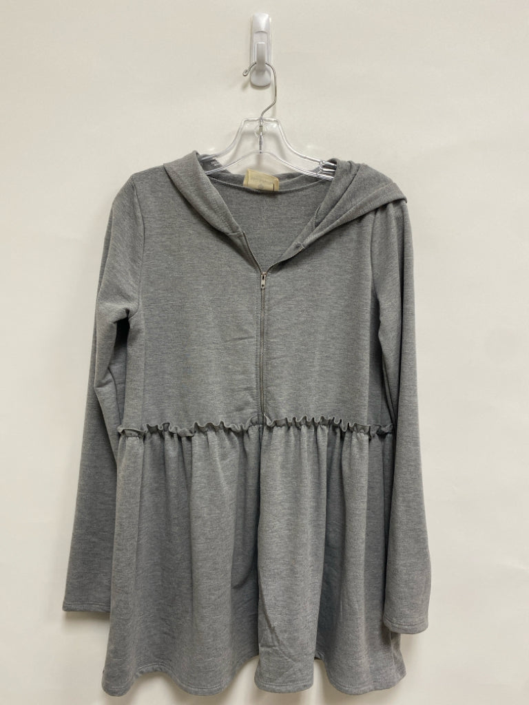 Size S Gray Hooded Zip Down Ladies Jacket