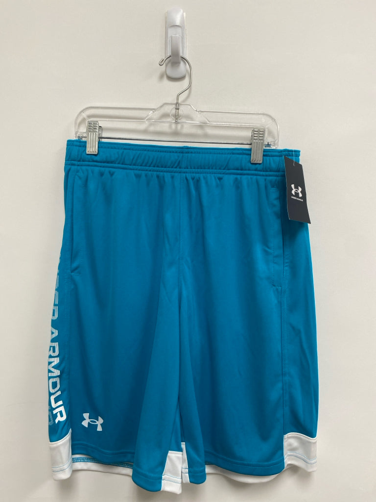 NWT Under Armour SIZE L Turquoise White Trimmed Boy&