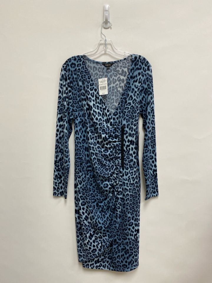 NWT Size 8 Slate Blue Black Animal Print Ladies Dress