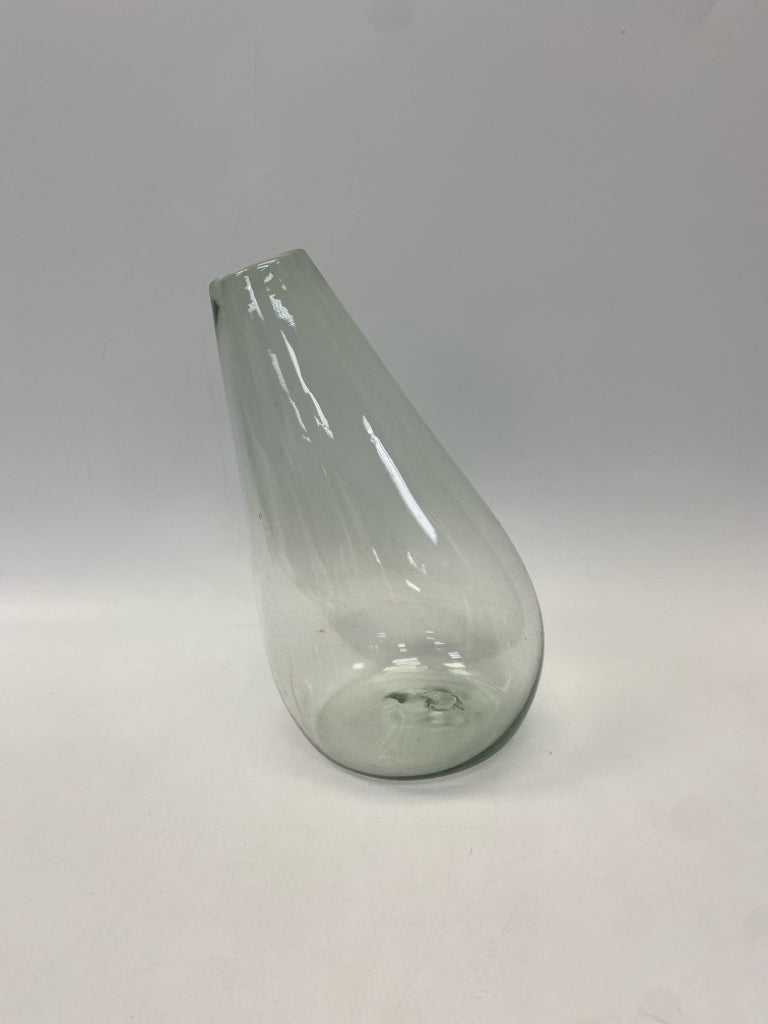 Clear Green Glass Vase
