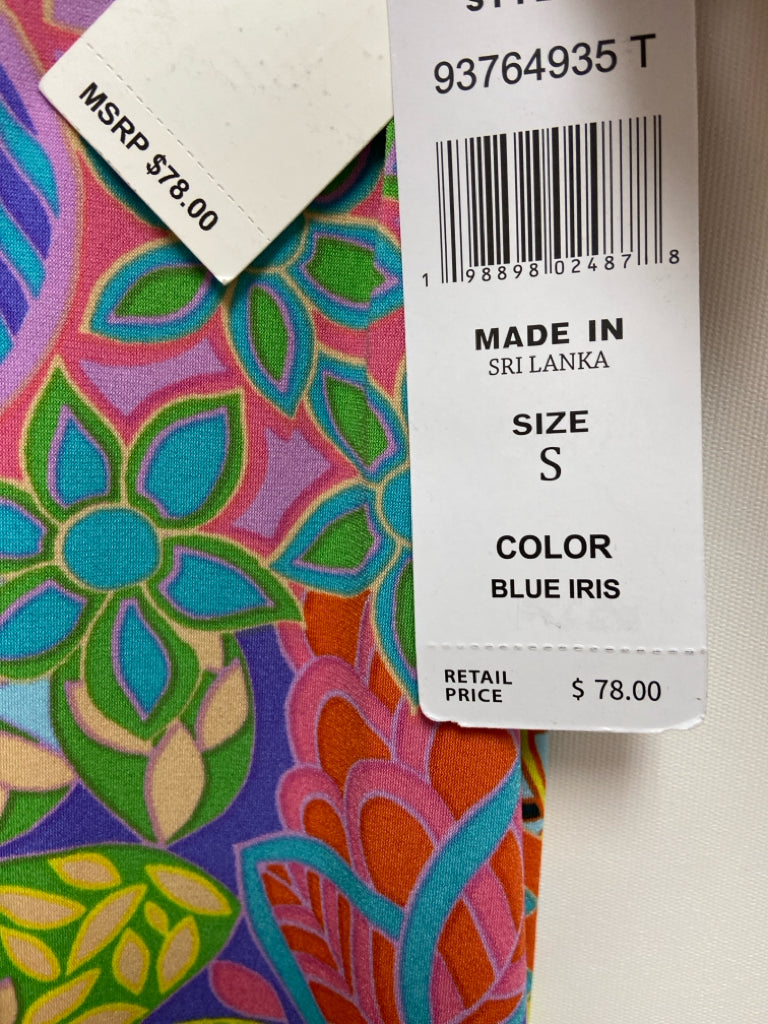 NWT MSK Size S Orange Green/Multi Leaves Sleeveless Ladies Dress