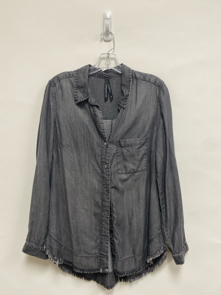 Liverpool Size S Gray Fringe Ladies Top
