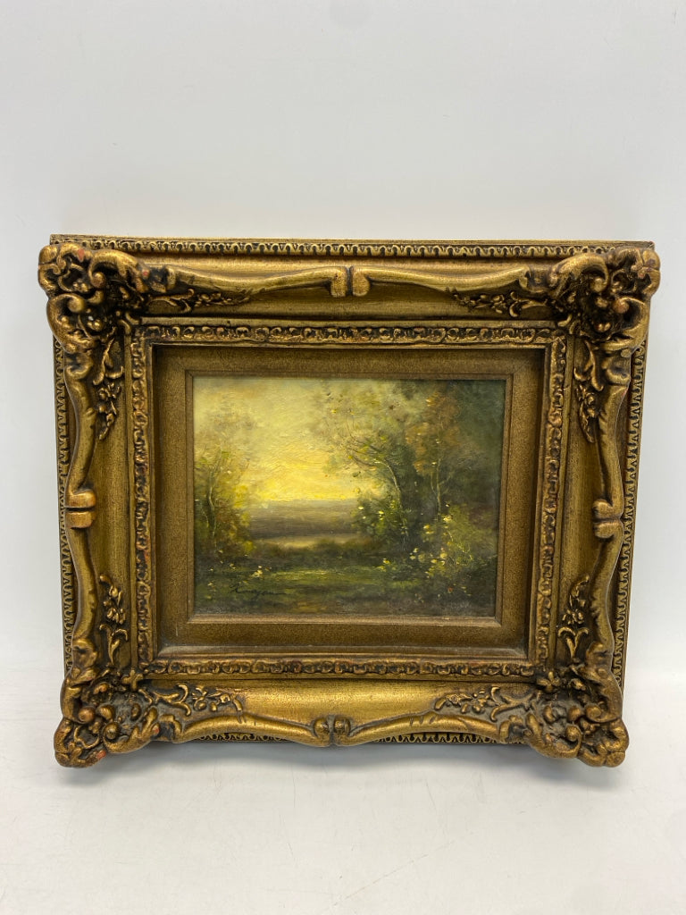 Green Cream Landscape Canvas Art
