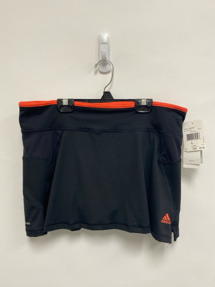 NWT Adidas Size L Black Neon Coral Trimmed Athletic Skort