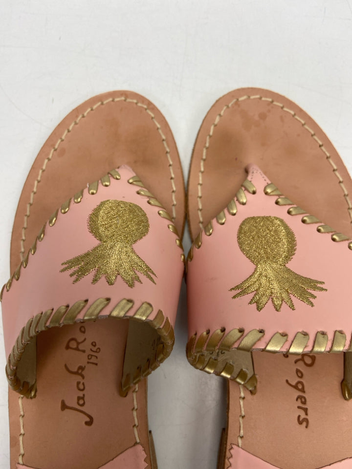 Jack Rogers  Size 9.5 Pink Gold Pineapple(s) Sandals