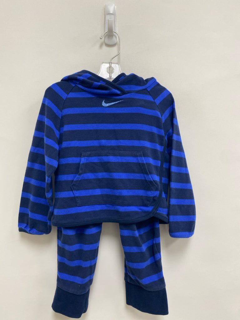 Nike SIZE 2T Navy Royal Blue Stripe Hooded Boy&