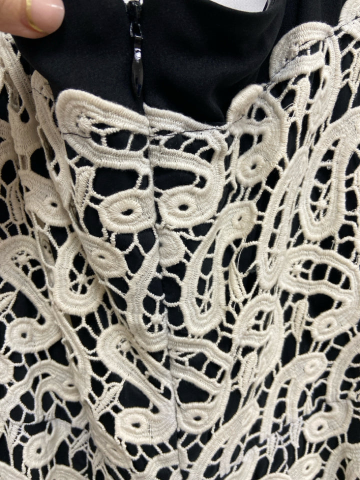 NWT Nicole Miller Size 4 Black Cream Lace Ladies Dress